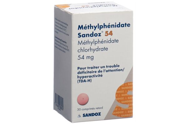 Méthylphénidate Sandoz cpr ret 54 mg bte 30 pce
