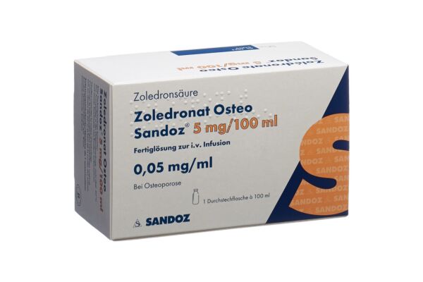 Zoledronat Osteo Sandoz Inf Lös 5 mg/100ml Amp 100 ml