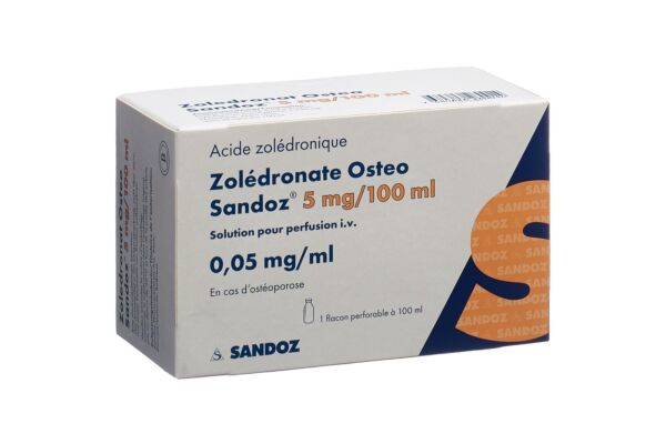 Zolédronate Osteo Sandoz sol perf 5 mg/100ml amp 100 ml
