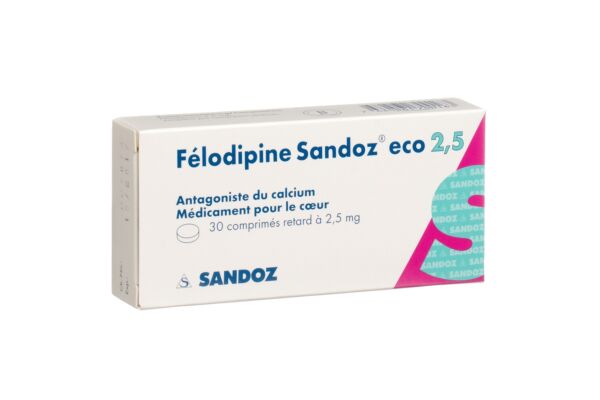 Félodipine Sandoz eco cpr ret 2.5 mg 30 pce