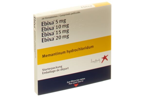 Ebixa emballage départ cpr pell 7x5 mg, 7x10 mg ,7x15 mg, 7x20 mg 28 pce