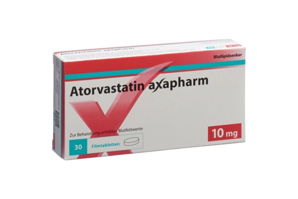 Atorvastatin axapharm Filmtabl 10 mg 30 Stk