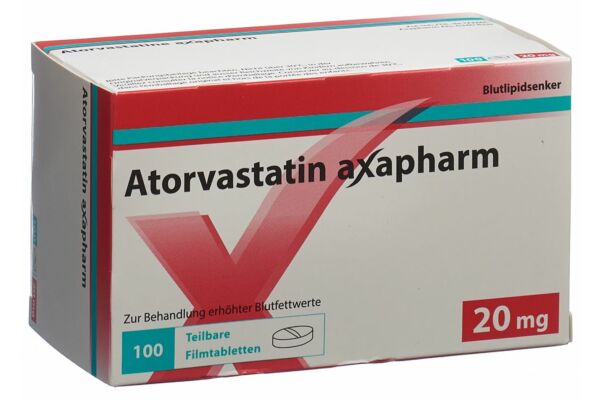 Atorvastatin axapharm Filmtabl 20 mg 100 Stk