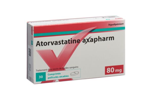 Atorvastatine axapharm cpr pell 80 mg 30 pce