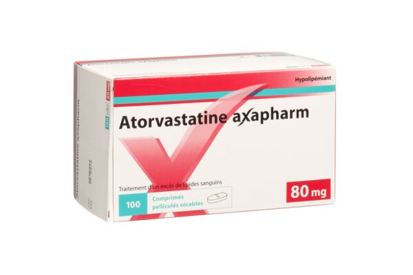 Atorvastatine axapharm cpr pell 80 mg 100 pce