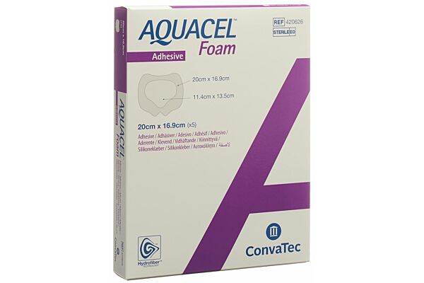 AQUACEL Foam pansement souple adhésif 20x16.9cm sacral 5 pce