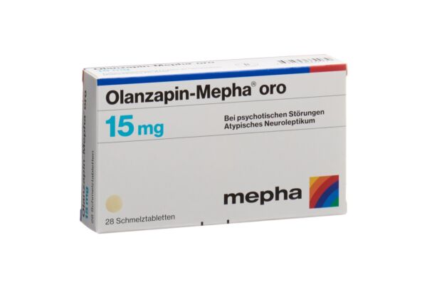 Olanzapin-Mepha oro Schmelztabl 15 mg 28 Stk