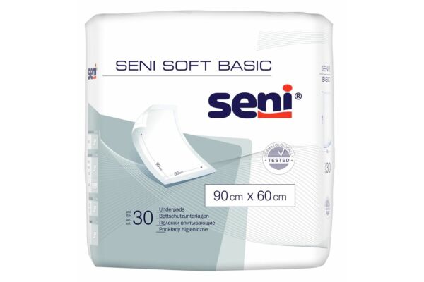 Seni Soft Basic Krankenunterlagen 90x60cm undurchlässig 30 Stk