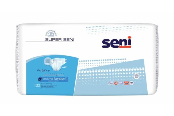 Super Seni changes complets XL respirants tour de taille 130-170cm 6 gouttes 30 pce