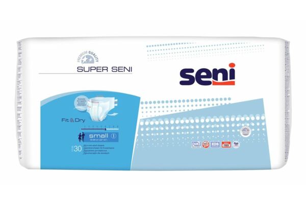 Super Seni changes complets S respirants tour de taille 55-80cm 6 gouttes 30 pce