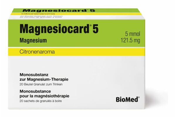 Magnesiocard Gran 5 mmol Citron Btl 20 Stk
