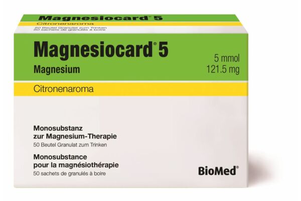 Magnesiocard Gran 5 mmol Citron Btl 50 Stk