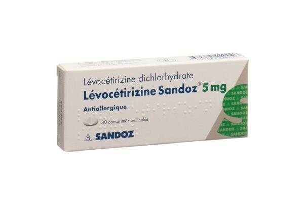 Lévocétirizine Sandoz cpr pell 5 mg 30 pce