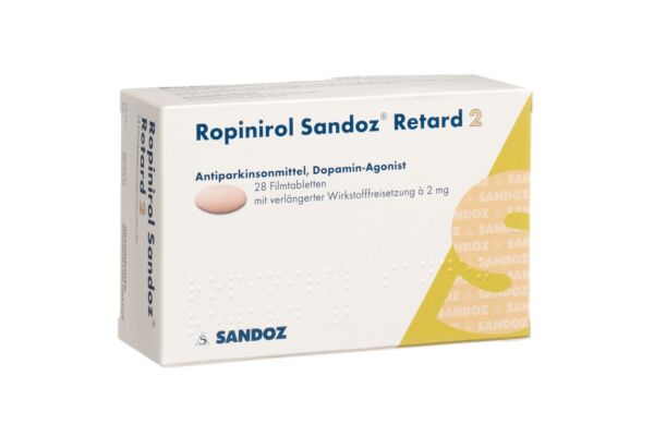 Ropinirole Sandoz Retard cpr ret 2 mg 28 pce