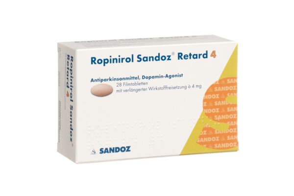 Ropinirole Sandoz Retard cpr ret 4 mg 28 pce