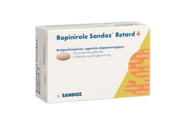 Ropinirole Sandoz Retard cpr ret 4 mg 28 pce