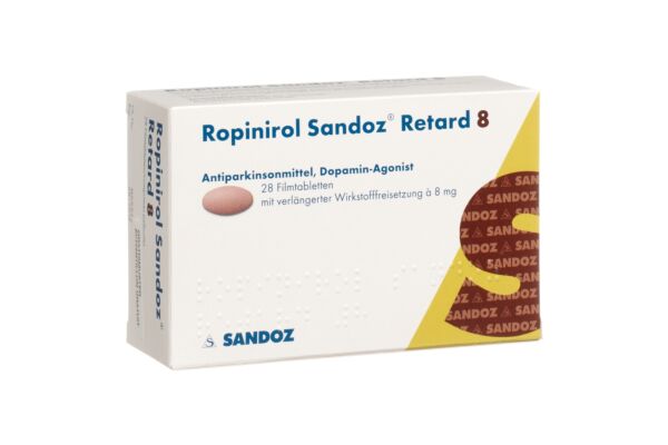 Ropinirole Sandoz Retard cpr ret 8 mg 28 pce
