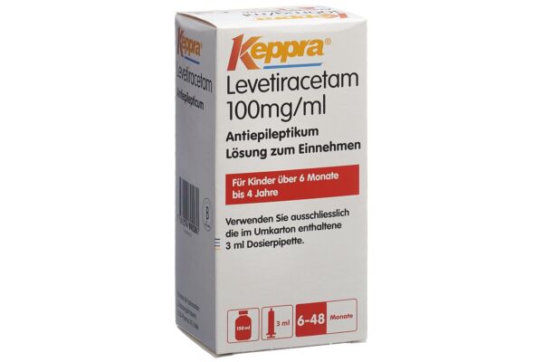 Keppra sol 100 mg/ml seringue doseuse 3 ml fl 150 ml