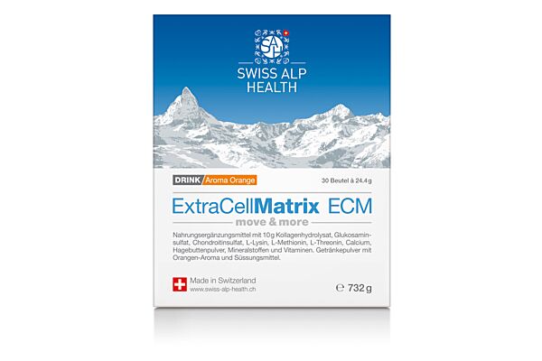 Extra Cell Matrix ECM Drink für Gelenke Knorpel Bänder Sehnen und Knochen Aroma Orange Btl 30 Stk