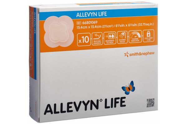 Allevyn Life Silikon-Schaumverband 15.4x15.4cm 10 Stk