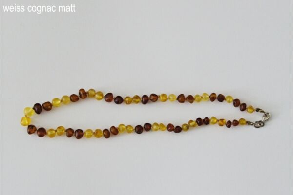 Amberstyle collier d'ambre jaune cognac mat 32cm avec fermoir magnétique