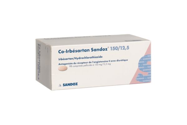Co-Irbésartan Sandoz cpr pell 150/12.5 mg 98 pce