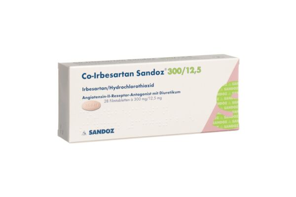 Co-Irbésartan Sandoz cpr pell 300/12.5 mg 28 pce