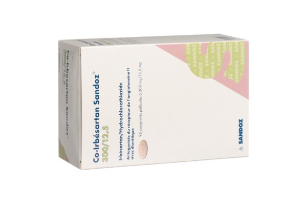 Co-Irbésartan Sandoz cpr pell 300/12.5 mg 98 pce