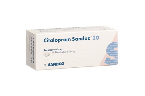 Citalopram Sandoz Filmtabl 20 mg 98 Stk