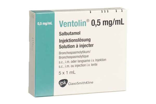 Ventolin Inj Lös 0.5 mg/ml 5 Amp 1 ml
