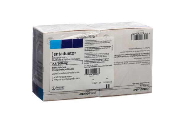 Jentadueto cpr pell 2.5 mg/500 mg 2 x 90 pce