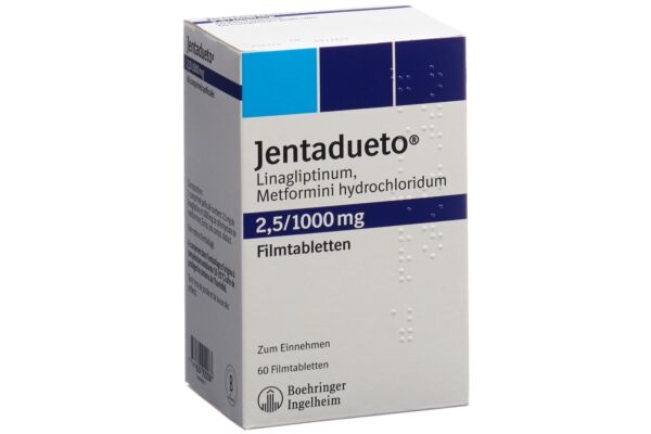 Jentadueto cpr pell 2.5 mg/1000 mg 60 pce