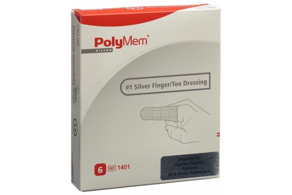 PolyMem Finger/Toe Dressing Silver S 6 Stk