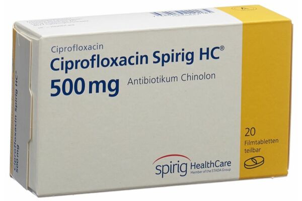 Ciprofloxacine Spirig HC cpr pell 500 mg 20 pce