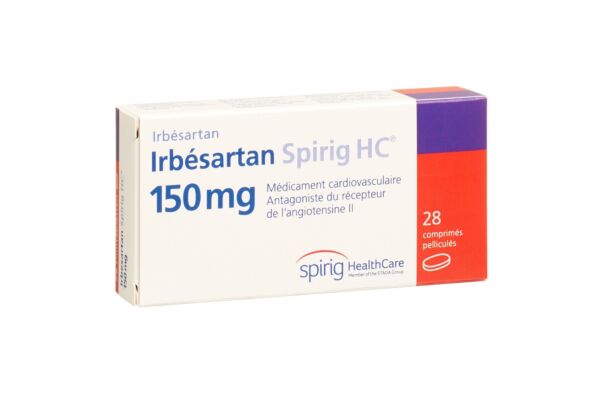 Irbésartan Spirig HC cpr pell 150 mg 28 pce