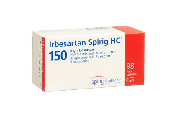 Irbésartan Spirig HC cpr pell 150 mg 98 pce