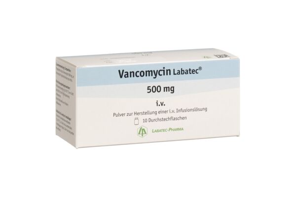 Vancomycine Labatec subst sèche 500 mg flac 10 pce
