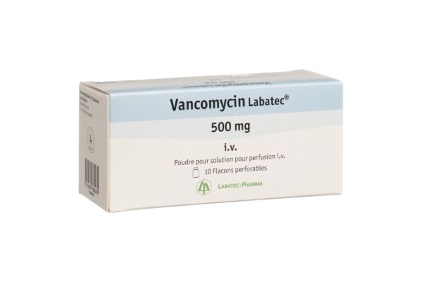 Vancomycine Labatec subst sèche 500 mg flac 10 pce