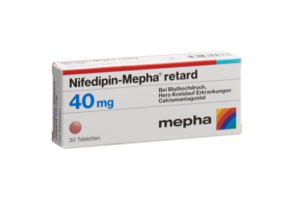 Nifedipin-Mepha Ret Tabl 40 mg retard 30 Stk