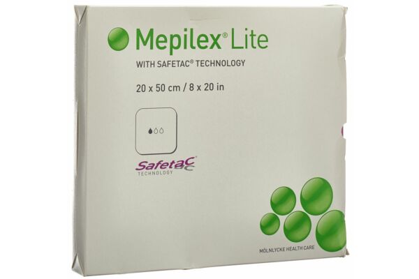 Mepilex Lite pansement hydrocellulaire 20x50cm silicone 4 pce