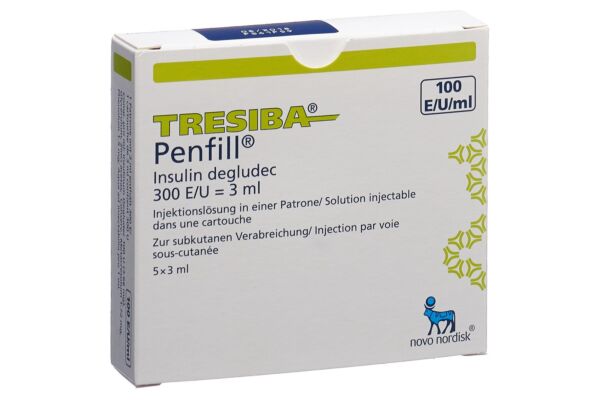 Tresiba Penfill sol inj 100 U/ml 5 cartouche 3 ml