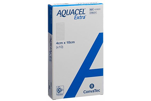 AQUACEL Extra Pansement Hydrofiber 4x10cm 10 pce