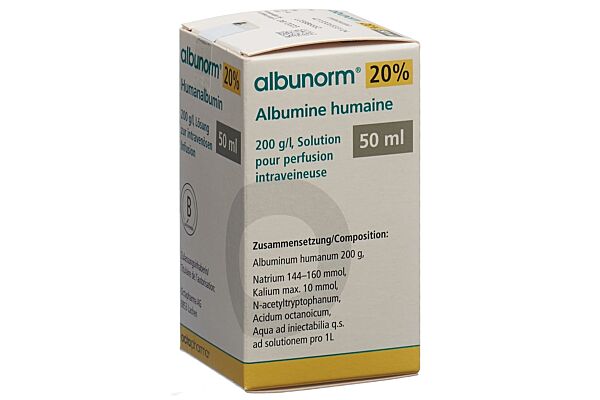 Albunorm 20 % Inf Lös 10 g/50ml 50ml Glasflasche