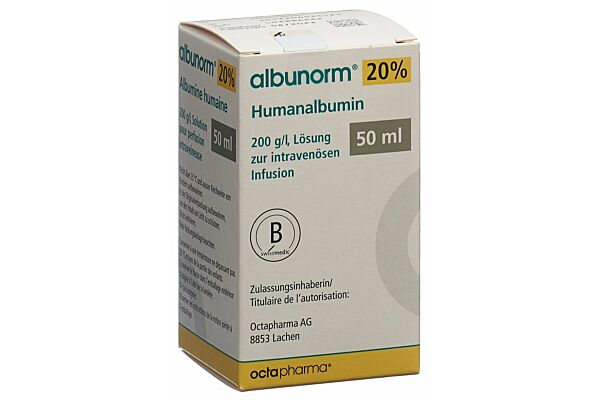 Albunorm 20 % sol perf 10 g/50ml 50ml flacon en verre