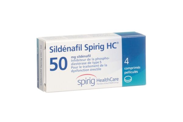 Sildénafil Spirig HC cpr pell 50 mg 4 pce