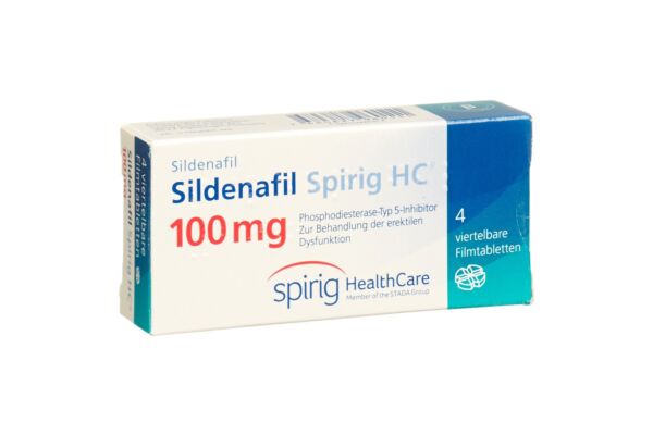 Sildénafil Spirig HC cpr pell 100 mg 4 pce