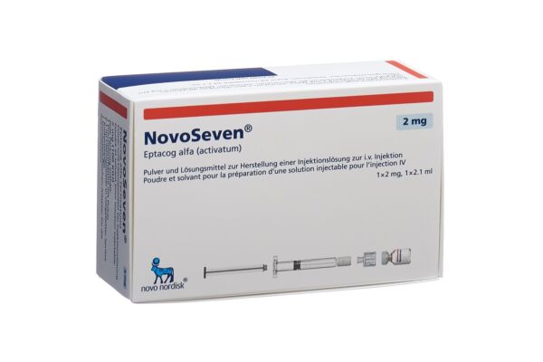 NovoSeven stable à la température ambiante subst sèche 2 mg avec solvant set