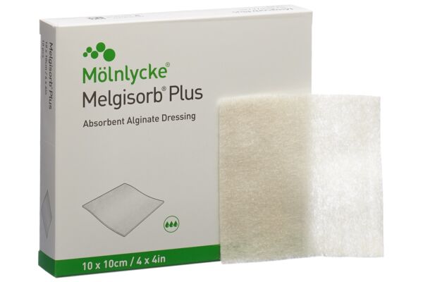 Melgisorb Plus Alginat-Verband 10x10cm steril 10 Stk