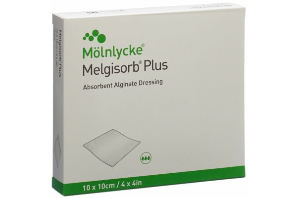 Melgisorb Plus Alginat-Verband 10x10cm steril 10 Stk