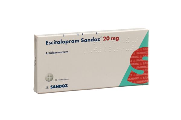 Escitalopram Sandoz Filmtabl 20 mg 14 Stk